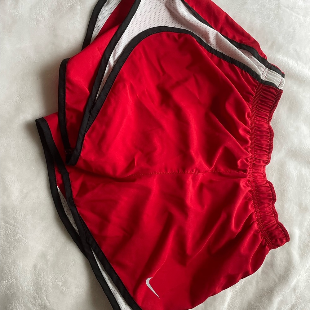 Red Nike womens dry fit shorts